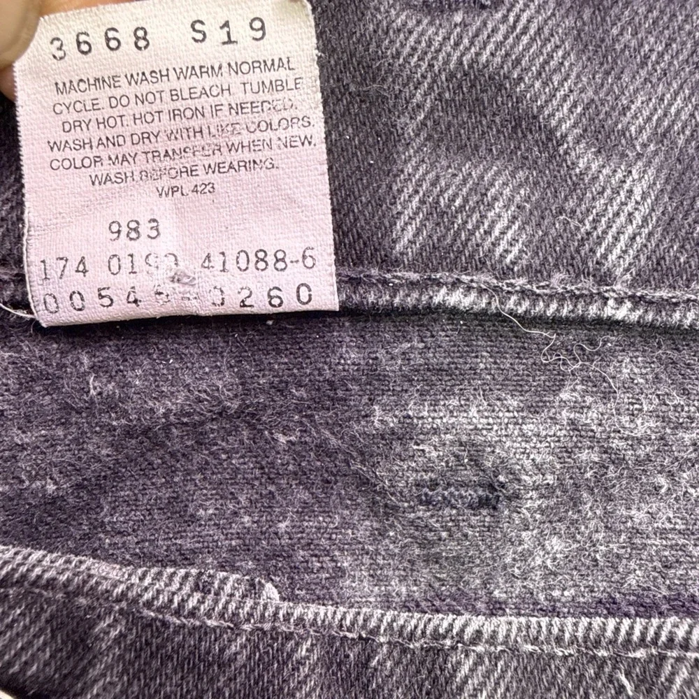 VTG Men's LEVI's 545 Black Denim Jeans Loose Fit Labeled 44x32 org tab flaw